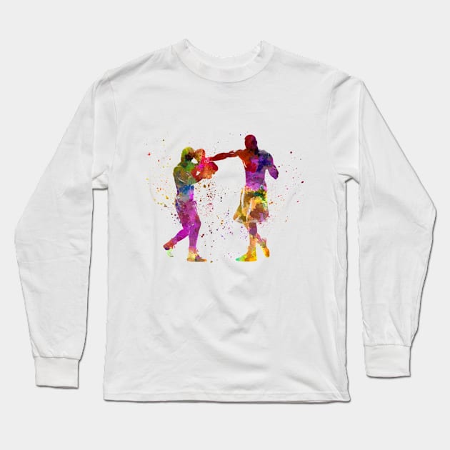 watercolor boxer Long Sleeve T-Shirt by PaulrommerArt